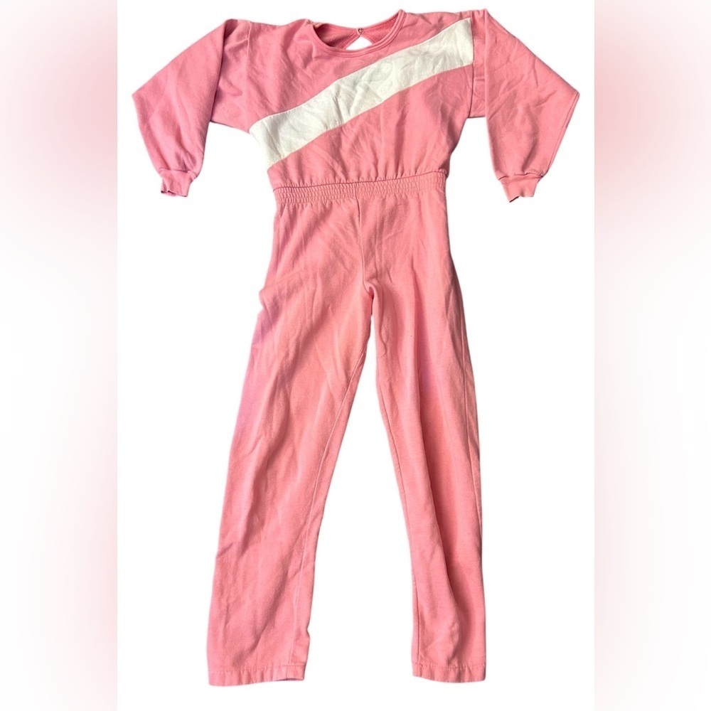 Vintage jumpsuit pink and white size 10 Sears Fashion